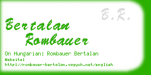 bertalan rombauer business card